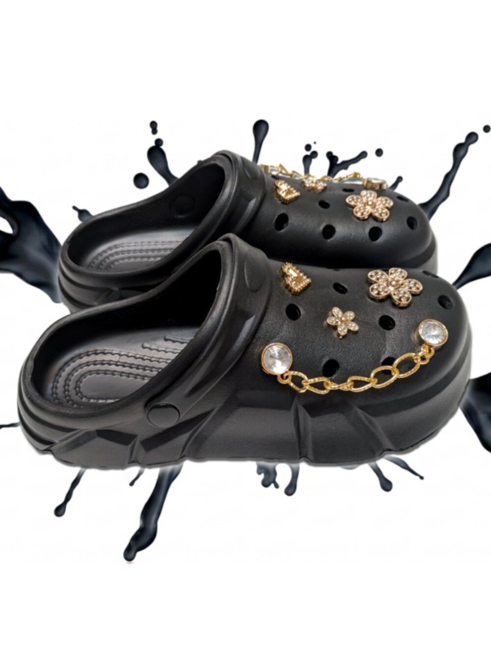 GIRL'S BLACK CLOGS - Accessories Included, Little & Big Kids' (C11-J4)